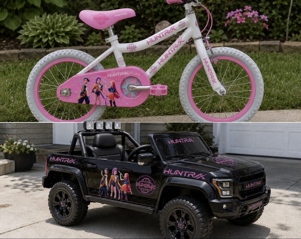 KPop Demon Hunters HUNTR/X Bike Decals – Kids Ride-On Car Sticker Kit Car Decal